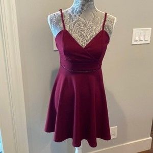 Francesca’s “Jun & Ivy” Burgundy / Red Flare Mini Dress - S | worn 1 time
